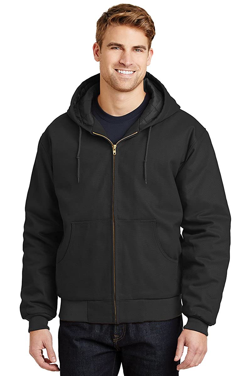 Cotton Duck Cloth Warm Work Jacket with Hoodie