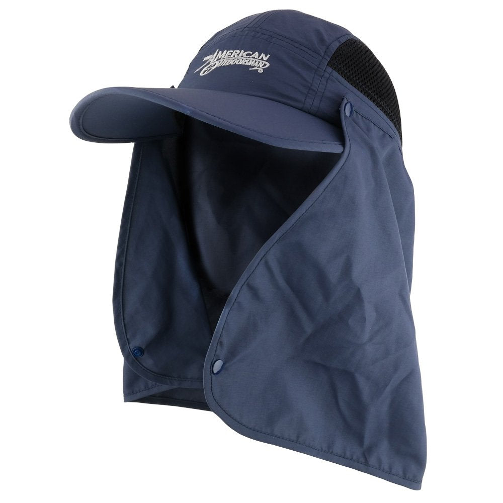 Taslon UV Cap with Removable Neck Flap, Navy / One Size