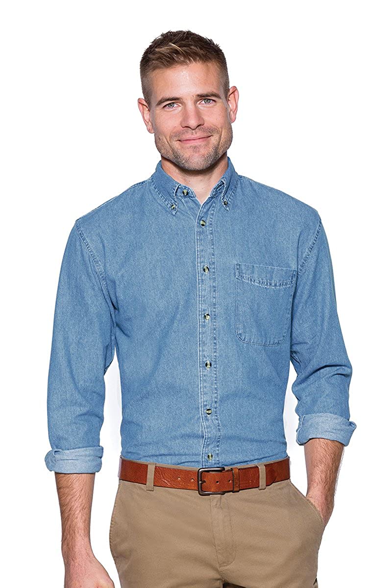 Buy Come Wonka Mens Button Down Denim Shirt Long Sleeve Lapel Jean