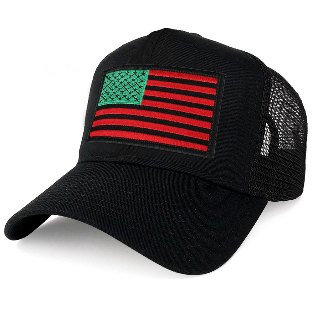 Black american flag fitted hat on sale