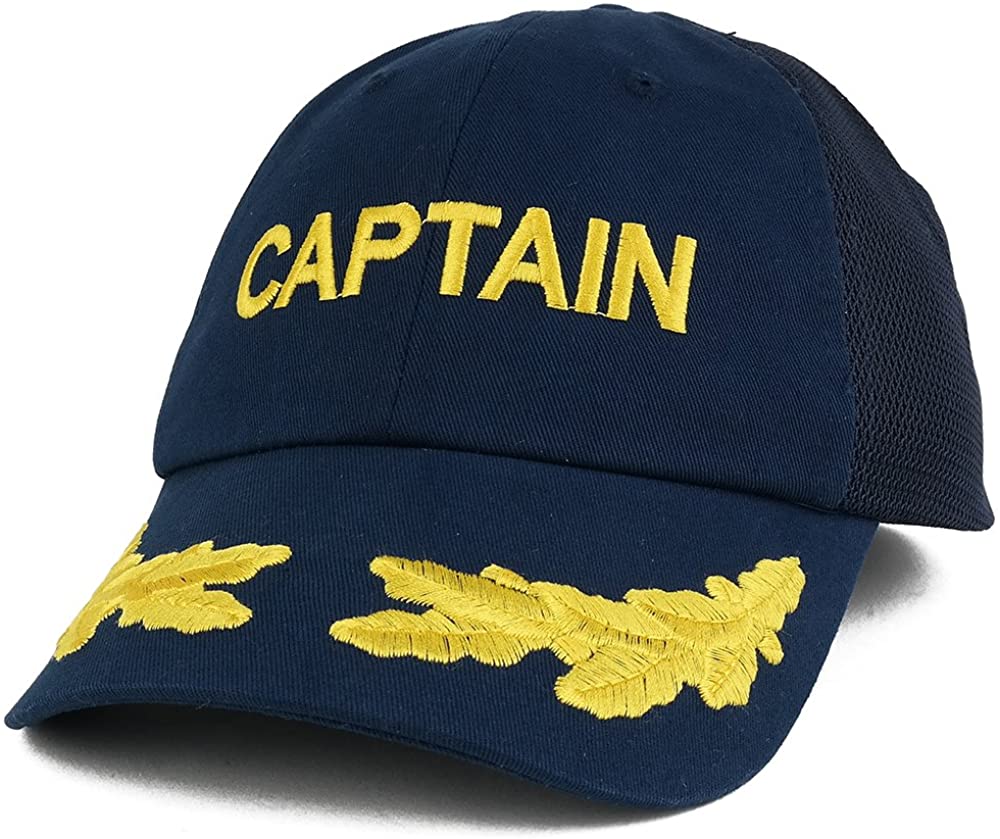 Armycrew Captain Oak Leaf Embroidered Trucker Mesh Cap