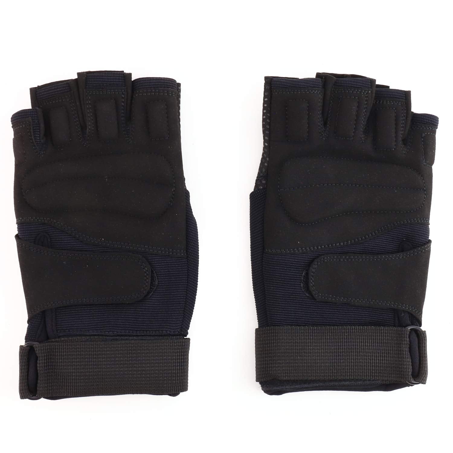 Fingerless Leather Tactical Black Gloves