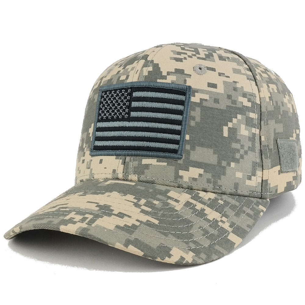 Armycrew American Flag Black 2 Tactical Embroidered Patch Adjustable Structured Operator Cap ACU