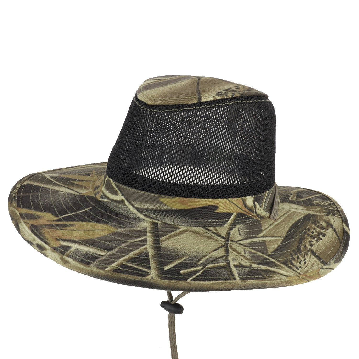Tropic Hats Summer Wide Brim Mesh Safari/Outback W/Neck Flap & Snap Up  Sides - Camo S at  Men's Clothing store