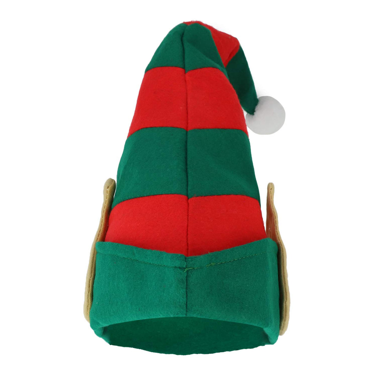 Armycrew Santa's Helper Striped Felt Elf Hat Ears pom