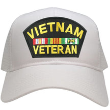 Military Vietnam Veteran Large Embroidered Iron on Patch Adjustable Mesh Trucker Cap