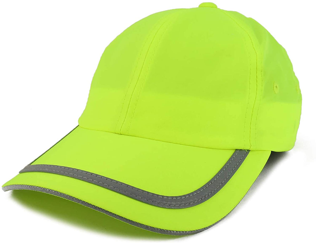 Armycrew Low Profile High Visibility Safety Baseball Cap with Reflective Taping - Yellow