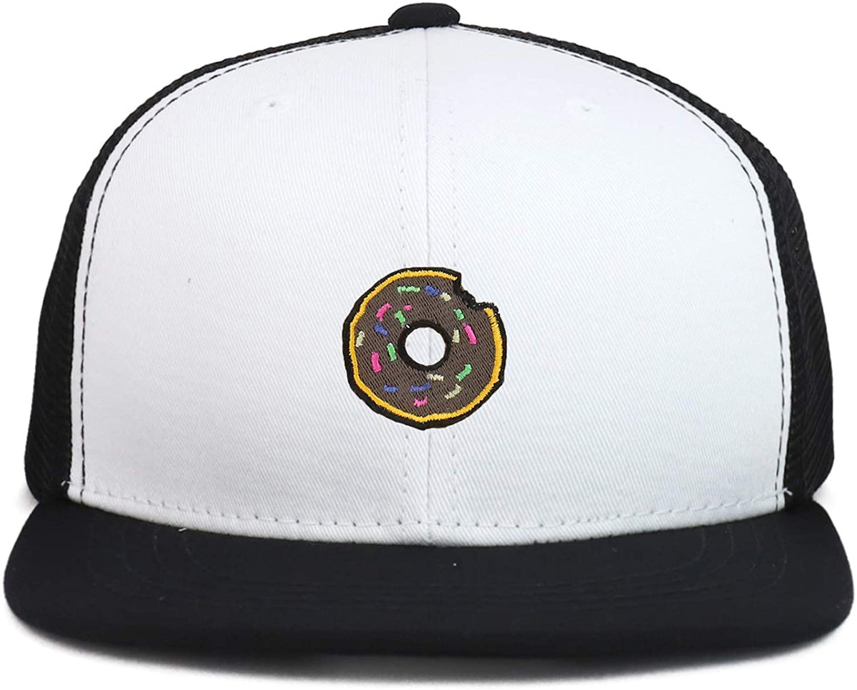 Armycrew Youth Kid's Donut Patch Flat Bill Mesh Back Snapback Trucker Cap