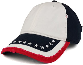 Armycrew US Flag Pattern Distressed Cotton Low Profile Baseball Cap