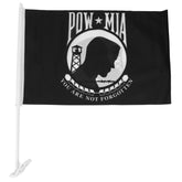 Armycrew Pow Mia You Are Not Forgotten Logo Car Flag with Plastic Hole