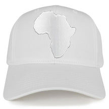 Solid White African Map Embroidered Iron on Patch Adjustable Baseball Cap