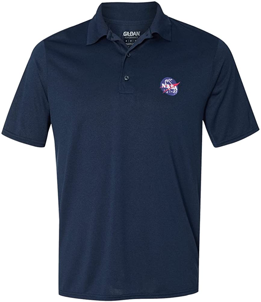 Gildan Mens NASA Meatball Embroidered Poly Jersey Sport Shirt - S to 3XL