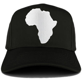 Solid White African Map Embroidered Iron on Patch Adjustable Baseball Cap