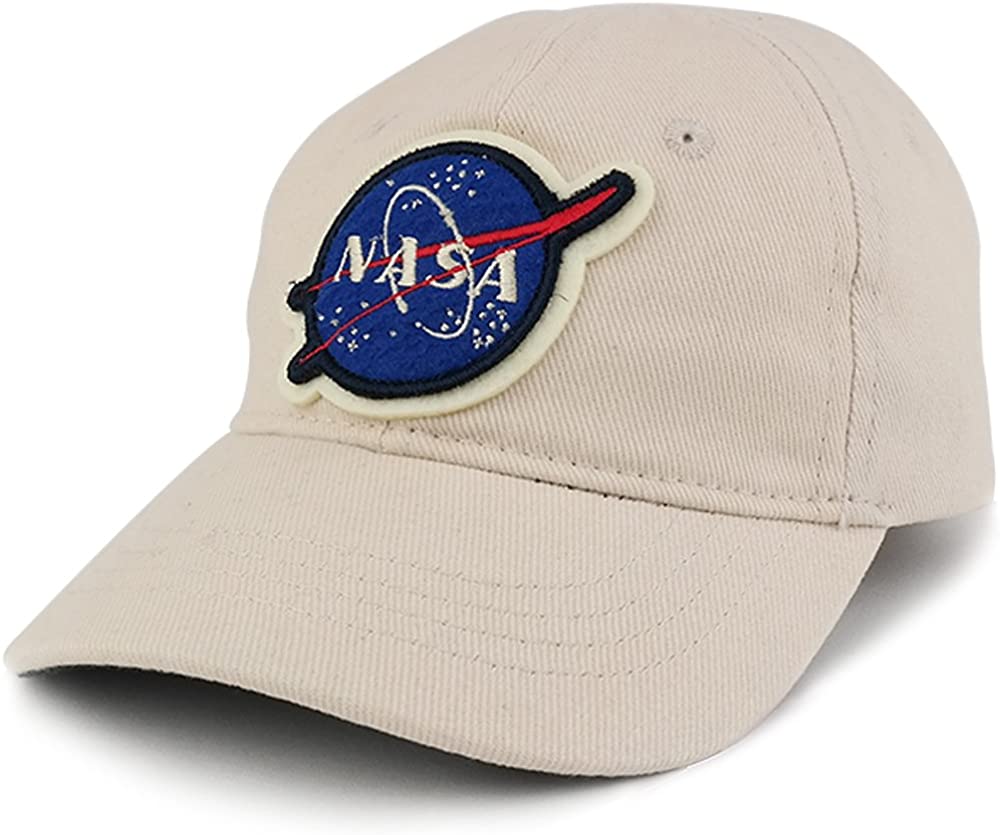 Armycrew Officially Licensed Toddler to Youth NASA Insignia 100% Cotton Baseball Cap