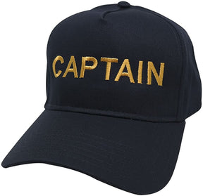 CAPTAIN Embroidered 5 Panel 100% Cotton Ball Cap