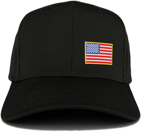 Small Yellow Side American Flag Embroidered Iron on Patch Adjustable Baseball Cap