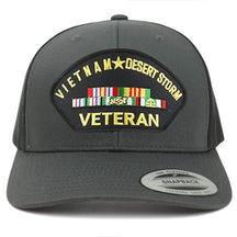 Armycrew Flexfit Oversize XXL Vietnam Desert Storm Veteran Patch Retro Trucker Mesh Cap