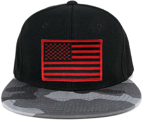 Armycrew USA American Flag Embroidered Patch Urban Camo Flat Bill Snapback Cap - URB