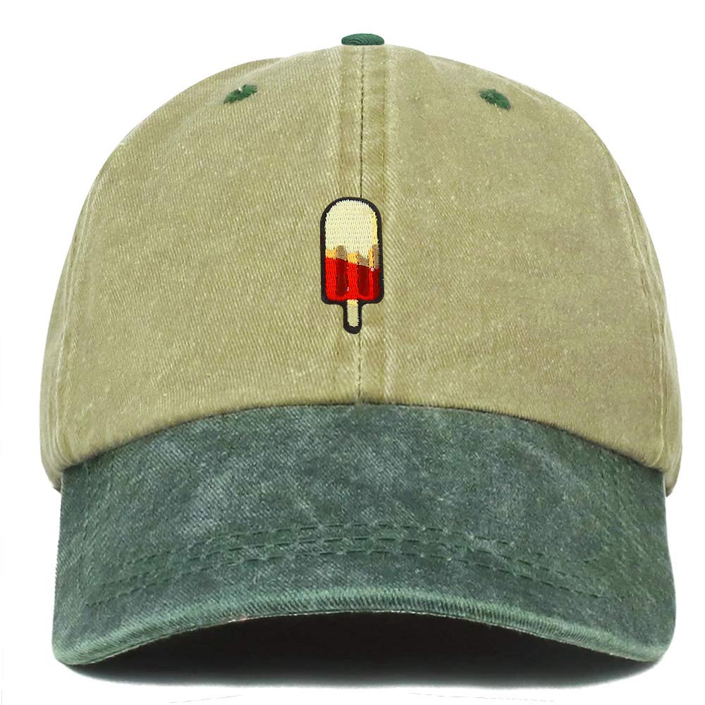 Armycrew Popsicle Embroidered Patch Unstructured Cotton Washed Baseball Cap