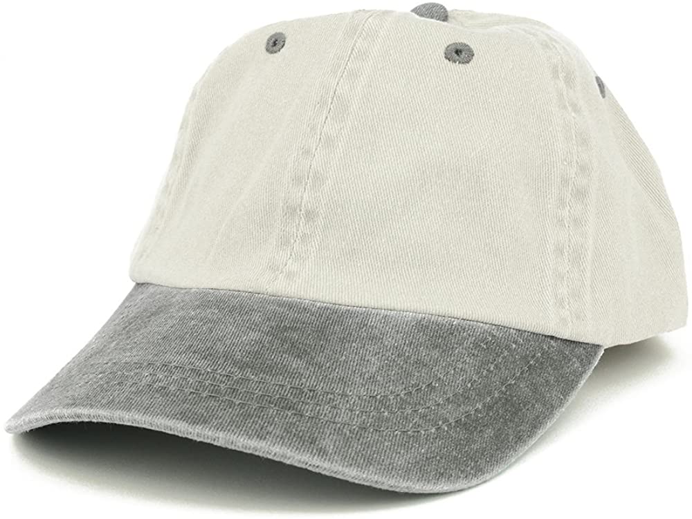 Armycrew Low Profile Blank Two-Tone Washed Pigment Dyed Cotton Dad Cap - Khaki Black