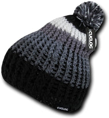 Thick Knitted Pom Pom Winter Beanie