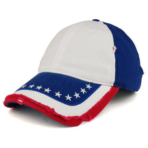 Armycrew US Flag Pattern Distressed Cotton Low Profile Baseball Cap