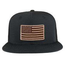 Desert American Flag Iron on Patch Flat Bill Ripstop Trucker Mesh Cap