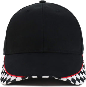 Armycrew Racing Flag Designed Bill Structured Baseball Cap