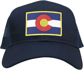 Colorado Western State Flag Embroidered Iron on Patch Adjustable Mesh Trucker Cap