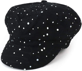 Armycrew Elastic Band Sparkle Sequin Glitter Newsboy Cap