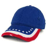 Armycrew US Flag Pattern Distressed Cotton Low Profile Baseball Cap