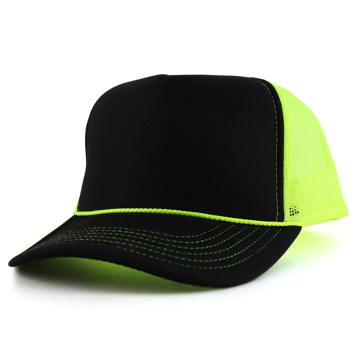 Armycrew High Crown Foam Front Neon Mesh Back Trucker Cap