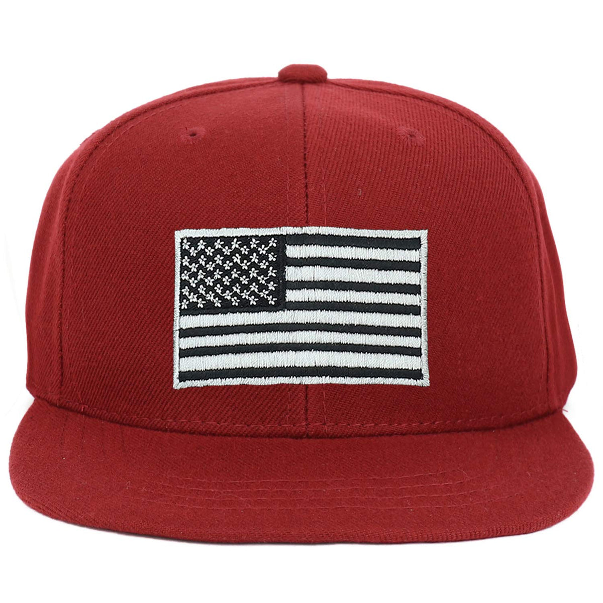 Armycrew Youth Kid Size American Flag Embroidered Flat Bill Snapback Baseball Cap