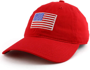 Rapid Dominance American Flag Embroidered Washed Soft Cotton Fitting Cap - Black