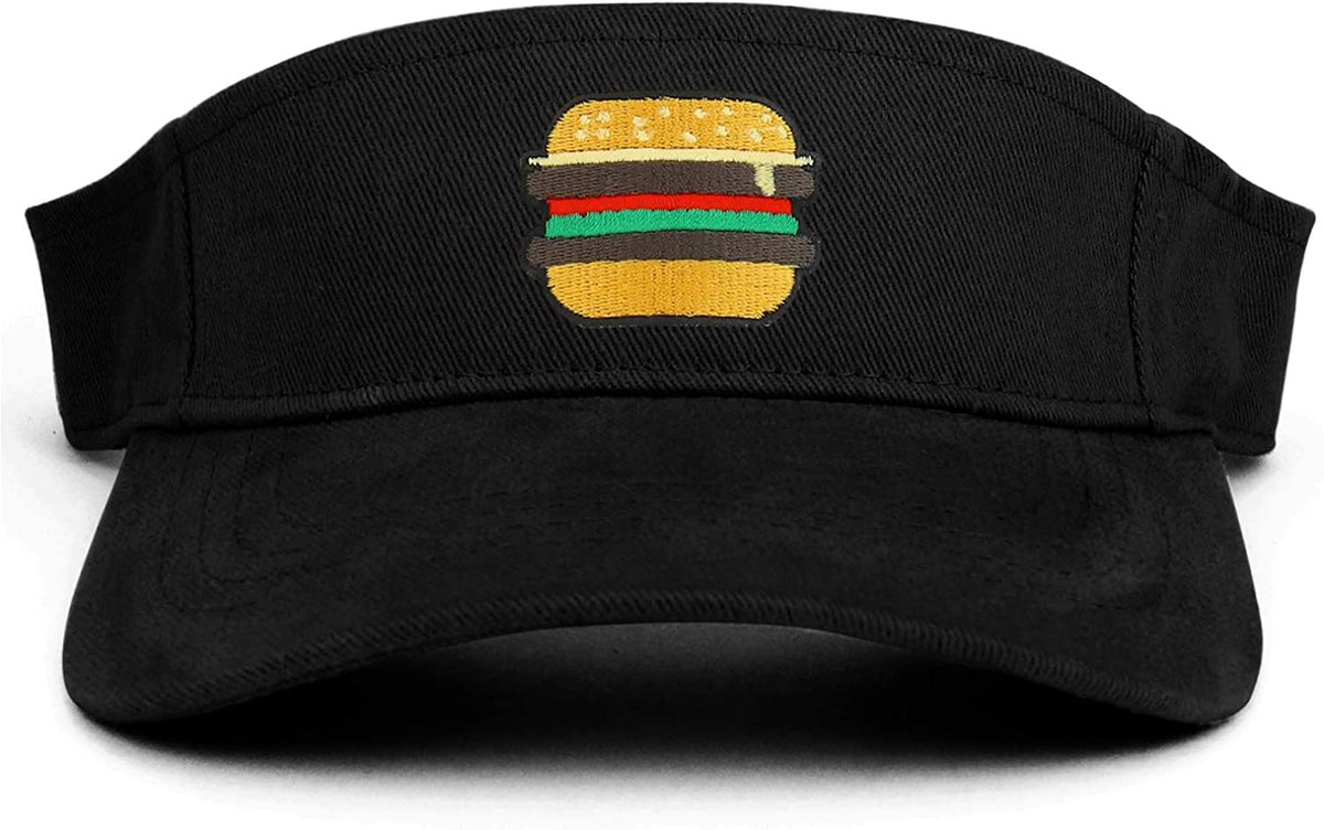 Armycrew Burger Patch Cotton Adjustable Visor Cap - Black