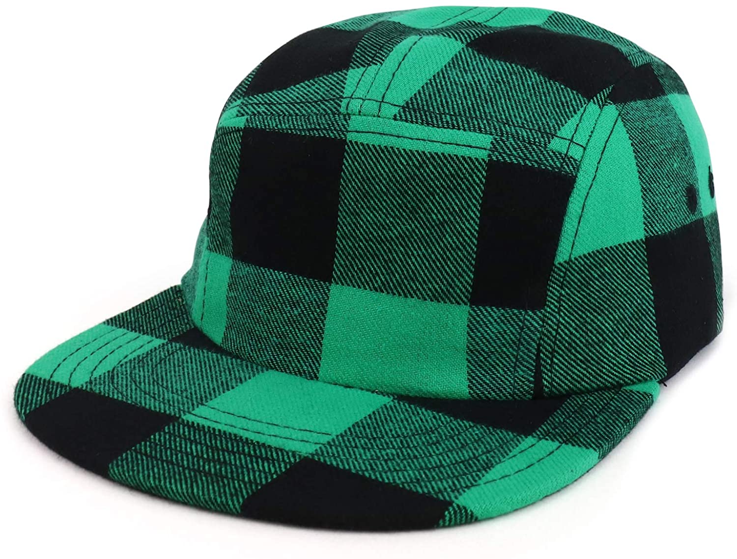 Armycrew Plaid Checkered 5 Panel Cotton Racer Cap