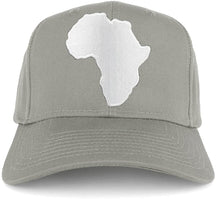 Solid White African Map Embroidered Iron on Patch Adjustable Baseball Cap