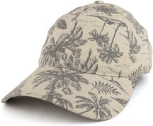 Armycrew Tropical Floral Printed Polo Style Adjustable Unstructured Baseball Cap - Stone