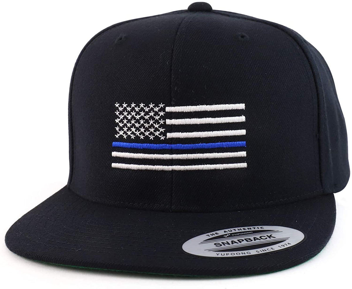 Armycrew Thin Blue Line TBL Embroidered Snapback Cap Fits Upto 2XL