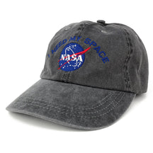 NASA I Need My Space Embroidered Washed Cotton Cap (One Size, White)