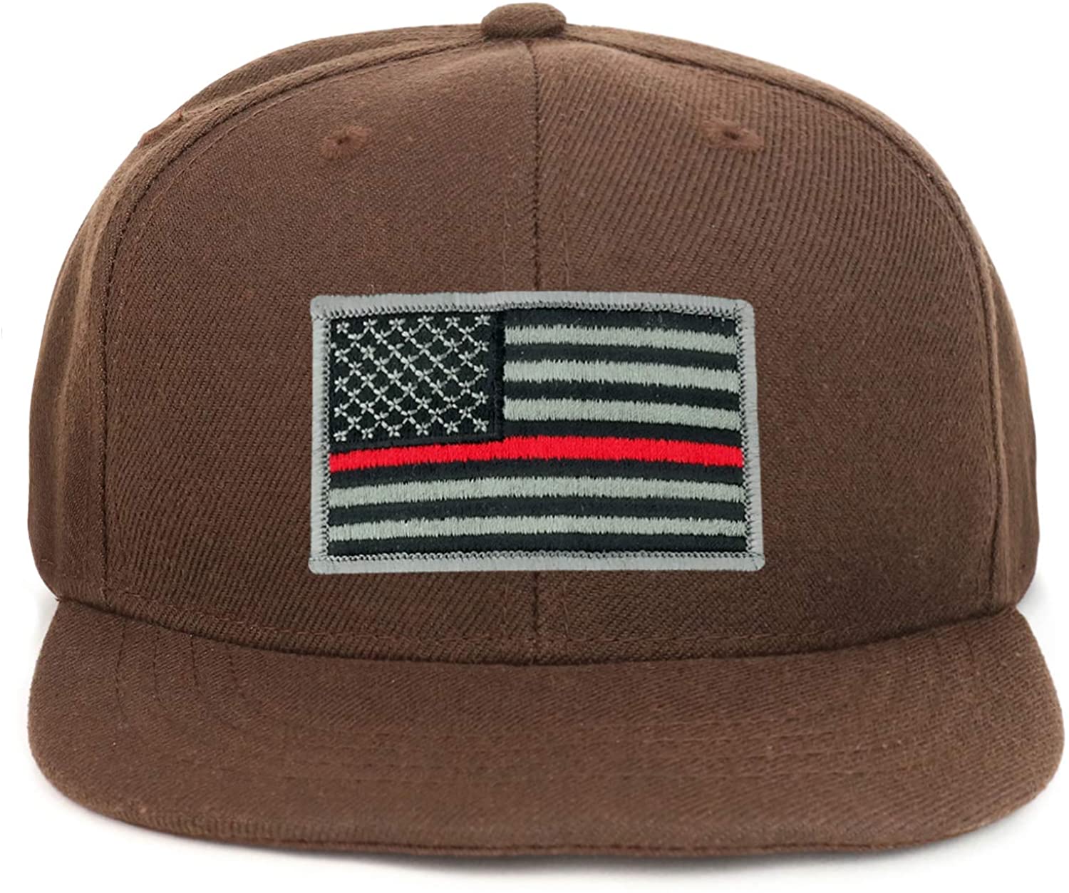 Armycrew Youth Kid Size Thin Red Line American Flag Patch Flat Bill Snapback Baseball Cap