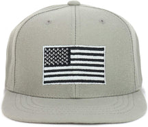 Armycrew Youth Kid Size American Flag Embroidered Flat Bill Snapback Baseball Cap