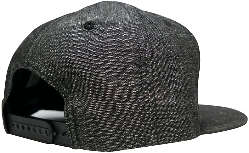 Washed Denim California Republic Iron on Patch Flatbill Snapback Cap - BLACK