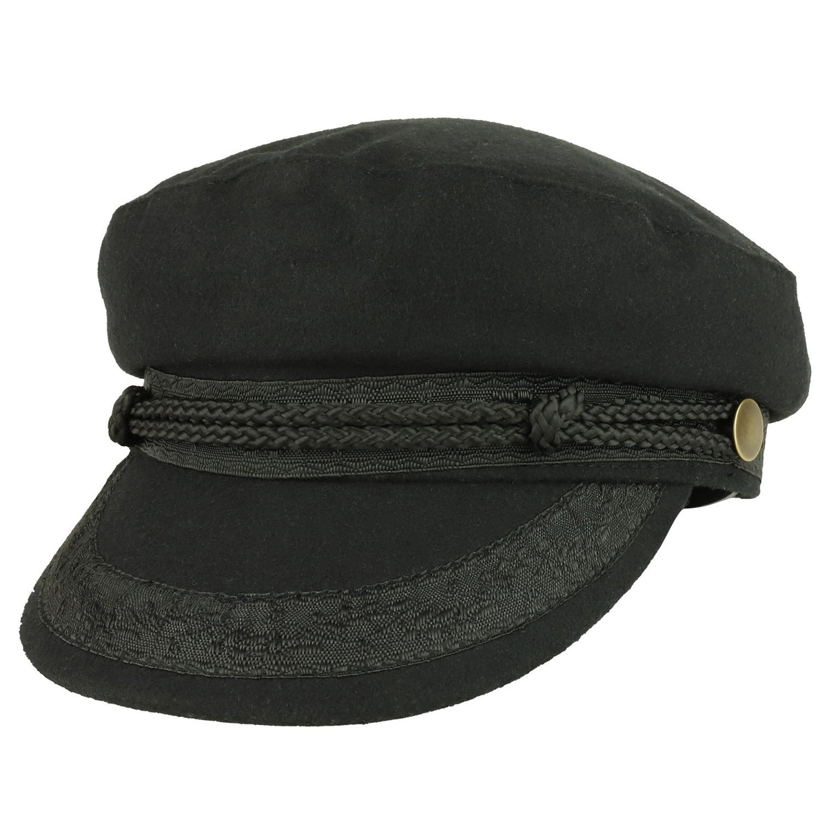 Armycrew Wool Greek Style Newsboy Fisherman Hat with Rope Band