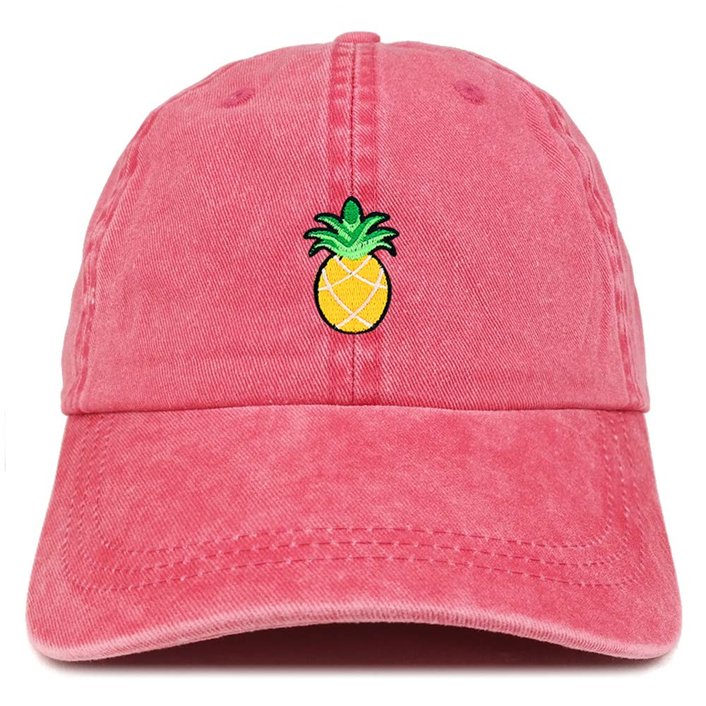 Armycrew Pineapple Embroidered Patch Unstructured Cotton Washed Baseball Cap