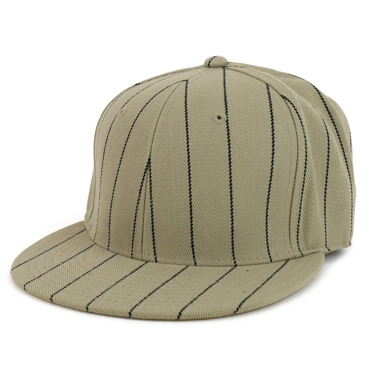 Armycrew Pin Striped Structured Flatbill Fitted Baseball Cap - Khaki - 7