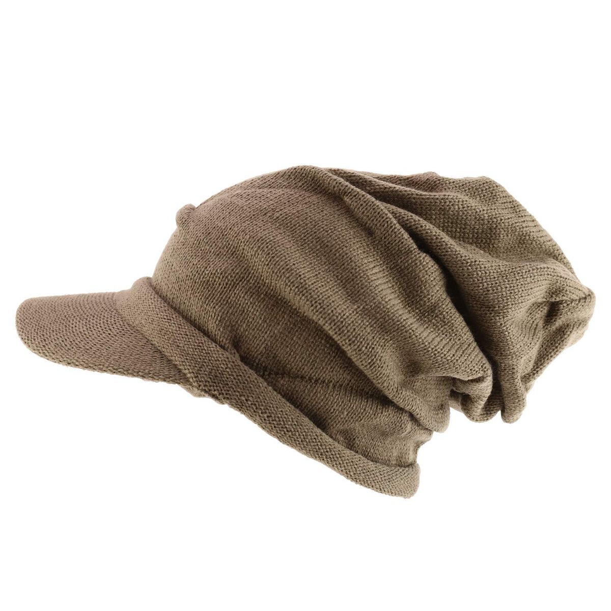 Armycrew Deep Crown Wrinkled Knit Slouch Rasta Beanie Visor