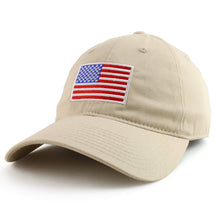 Rapid Dominance American Flag Embroidered Washed Soft Cotton Fitting Cap - Black