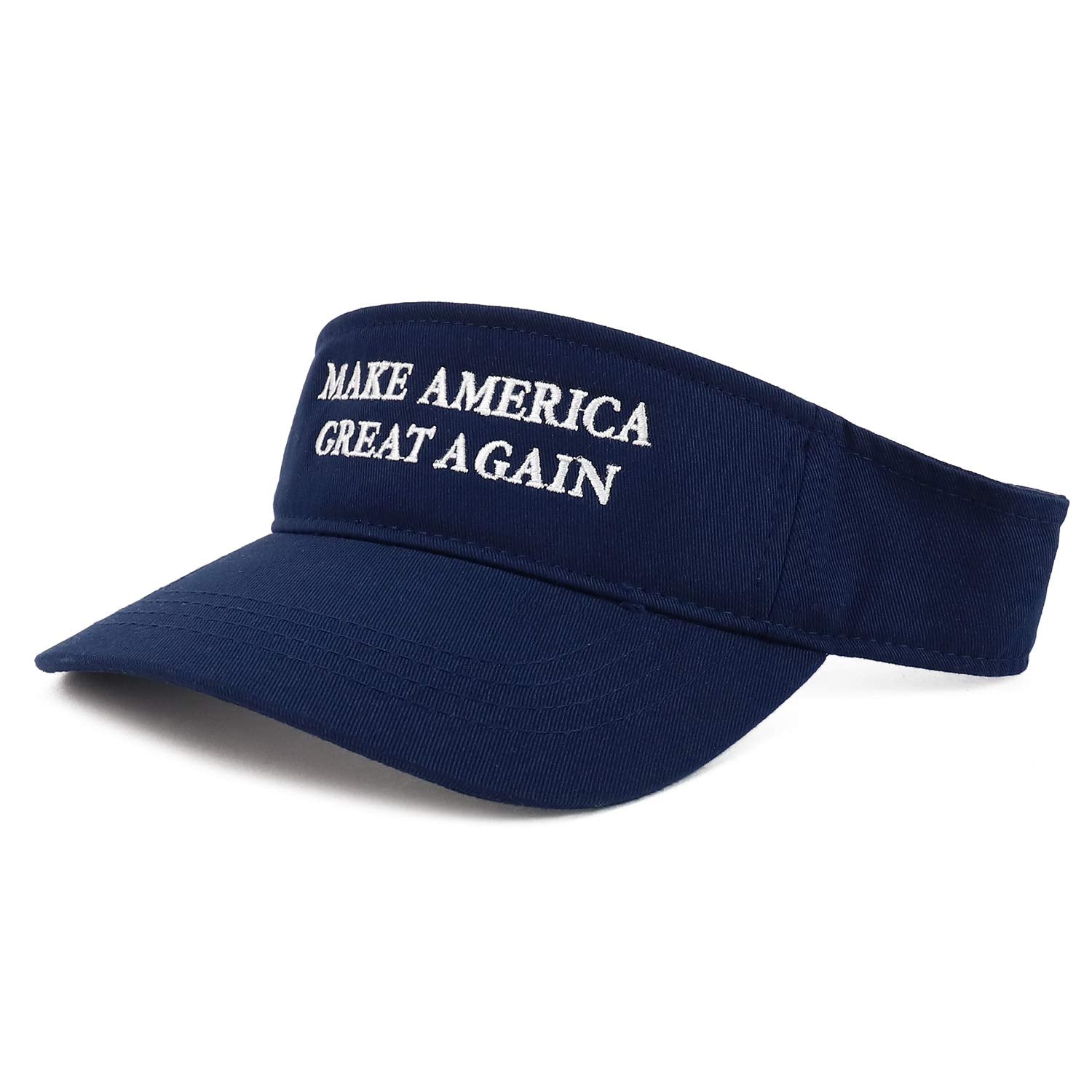 Donald Trump Visor, Make America Great Again - Quality Embroidered 100% Cotton (One Size, Navy)