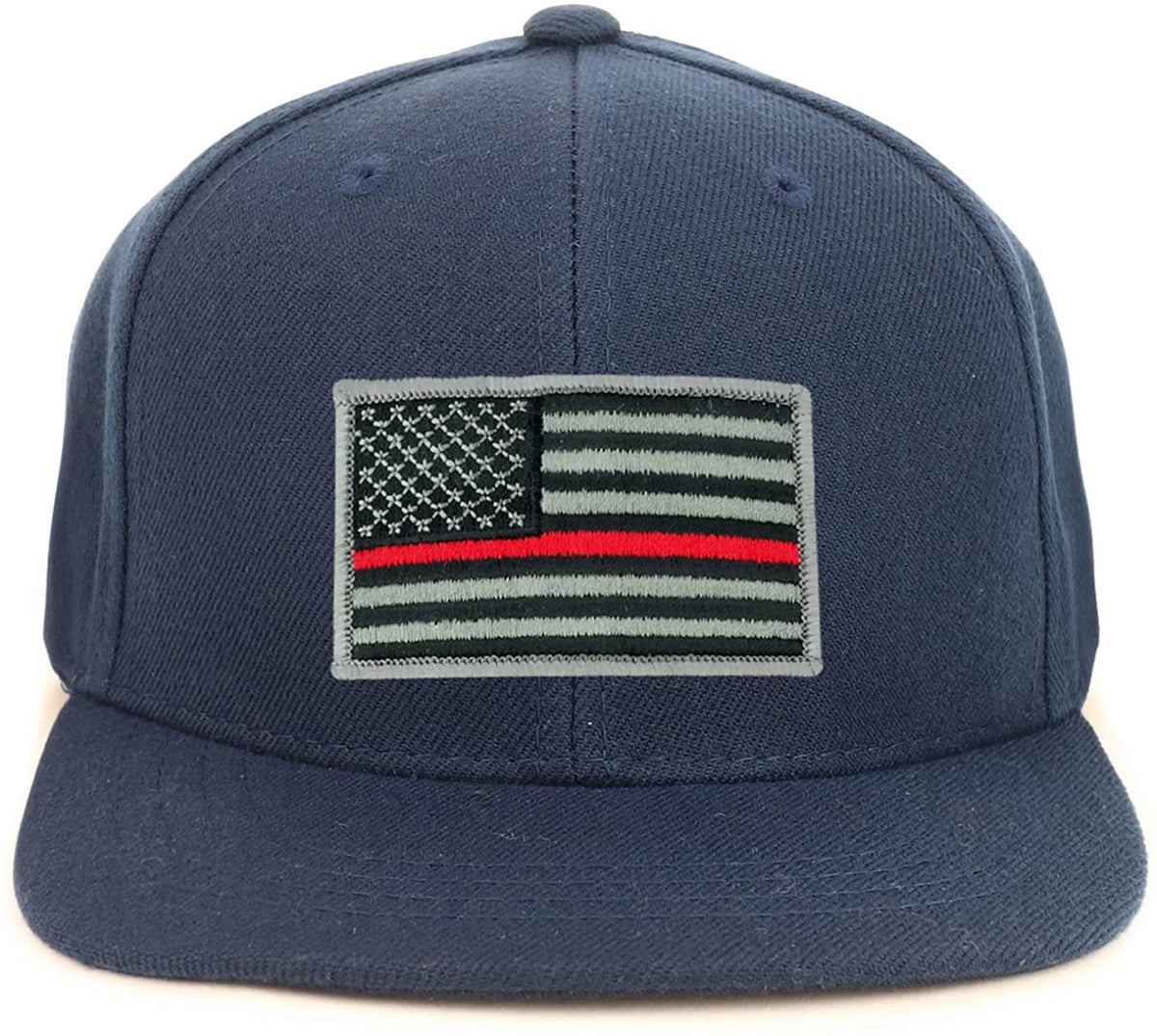 Armycrew Youth Kid Size Thin Red Line American Flag Patch Flat Bill Snapback Baseball Cap